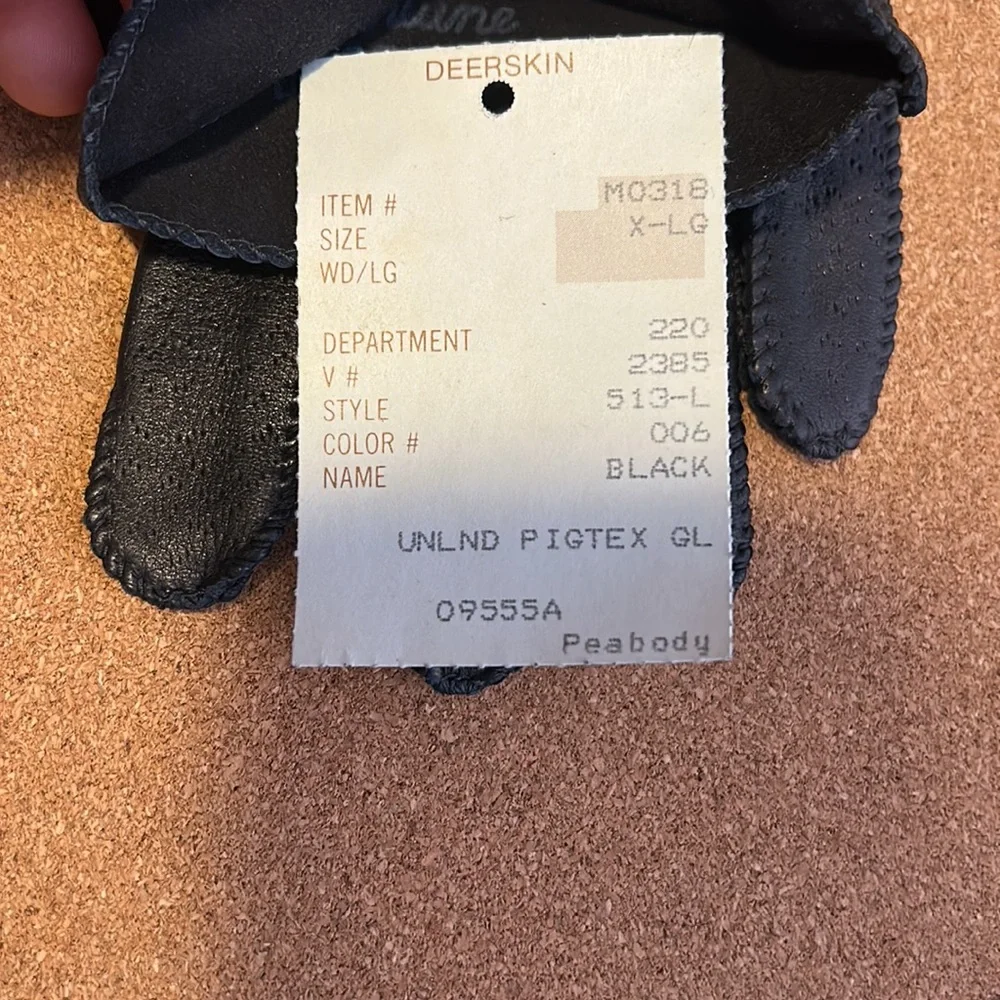Deerskin Black Super Soft Leather Gloves driving size XL vintage